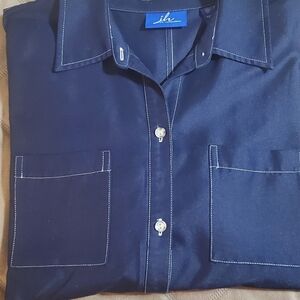 JH Collectibles Dark Blue Women's Casual Shirt Or Jacket. Sz XL